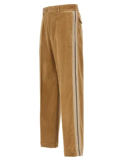 Shop Palm Angels 'corduory Suit Tape' Pants In Beige