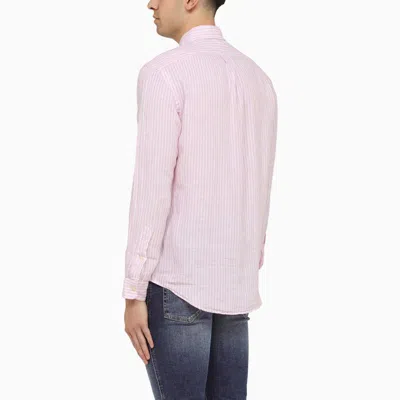 Shop Polo Ralph Lauren Custom Fit Pink/white Shirt