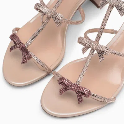 Shop René Caovilla Sandal With Bows In Pink