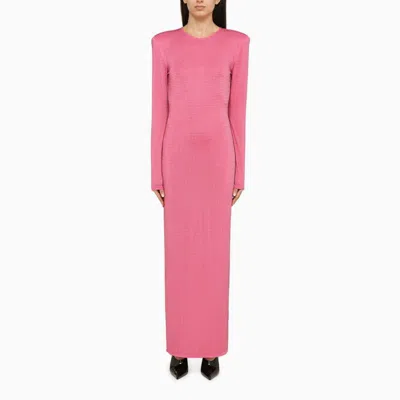 Shop Rotate Birger Christensen Dress With Maxi Shoulders In Pink