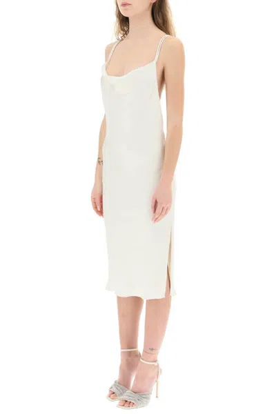 Shop Rotate Birger Christensen Rotate Responsible Satin Midi Dress In White