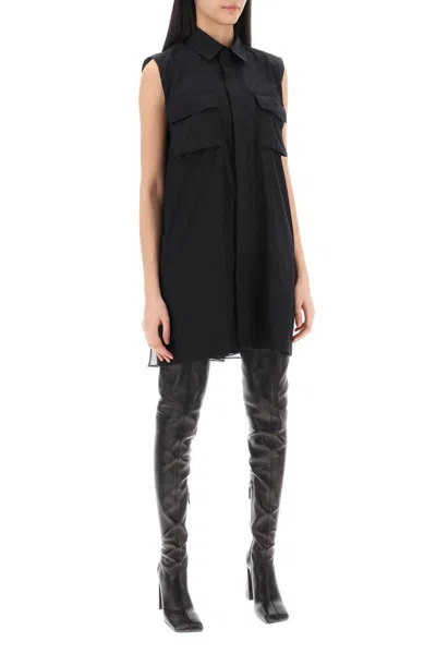 Shop Sacai Sleeveless Mini Chem In Black