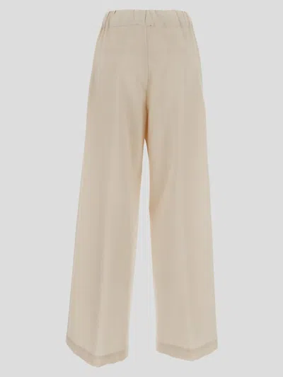 Shop Semicouture Trousers In Pergamena