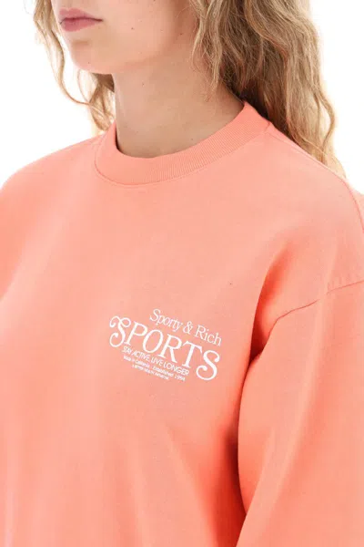 Shop Sporty And Rich Sporty Rich 'bardot Sports' Sweatshirt In Pink