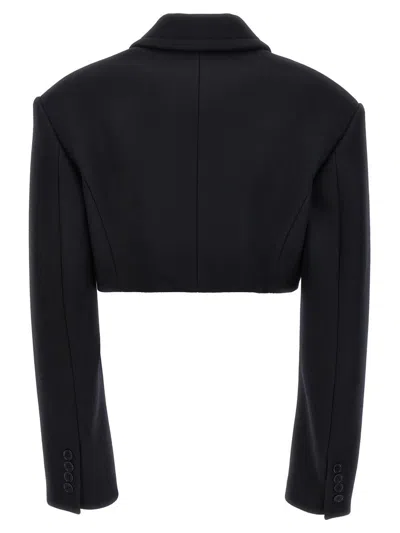 Stella Mccartney Cropped Wool Jacket With Button Closure In Black