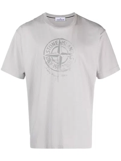 Shop Stone Island T-shirt 'reflective One' Print In Gray