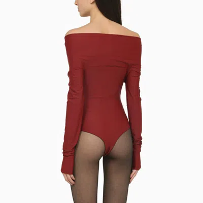 Shop The Andamane Kendall Long-sleeved Bodysuit In Red