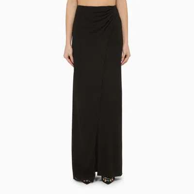 Shop The Andamane Long Skirt With Drape In Black