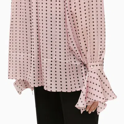 Shop The Andamane Semi-transparent Silk Polka Dot Shirt In Pink