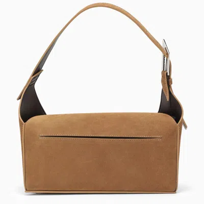 Shop Attico The  7/7 Light Chocolate Suede Bag In Brown