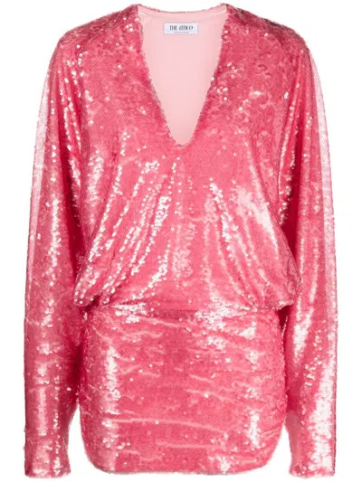 Shop Attico The  Gael Sequined Mini Dress In Pink