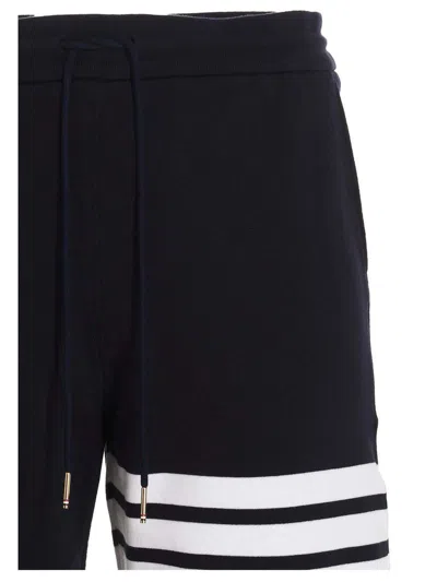Thom Browne Cotton Loopback Engineered 4-bar Sweat Shorts In Blue