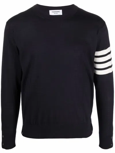 Shop Thom Browne 4bar Wool Sweater In Blue
