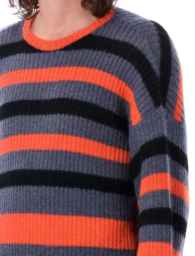 Shop Undercover Stripes Knit In Blue/grey