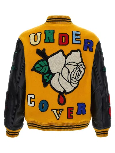 Shop Undercover X K. Tolnoe 'varsity' Bomber Jacket In Yellow
