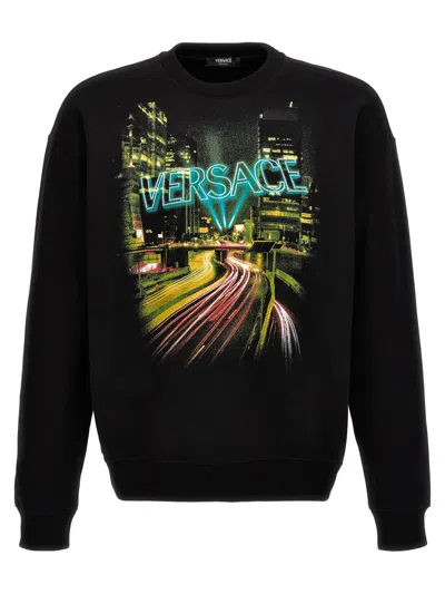 Shop Versace ' City' Sweatshirt In Black