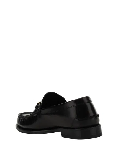 Shop Versace Loafers In Black/ Gold