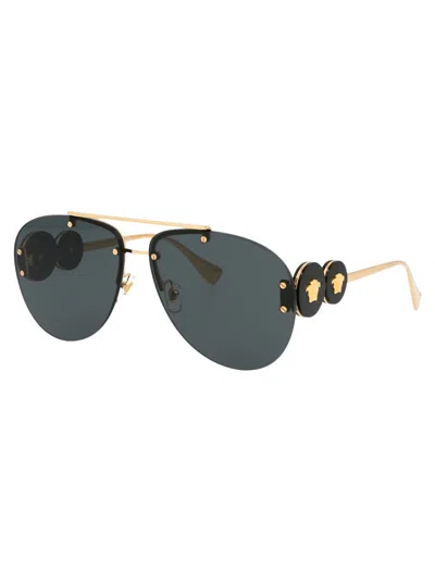Shop Versace Sunglasses In 100287 Gold