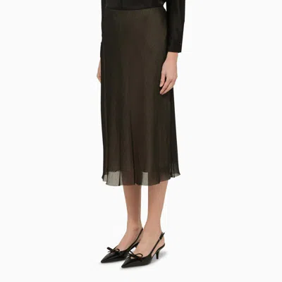 Shop Vince And Beige Midi Skirt In Black