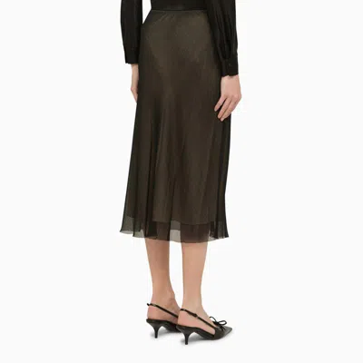 Shop Vince And Beige Midi Skirt In Black