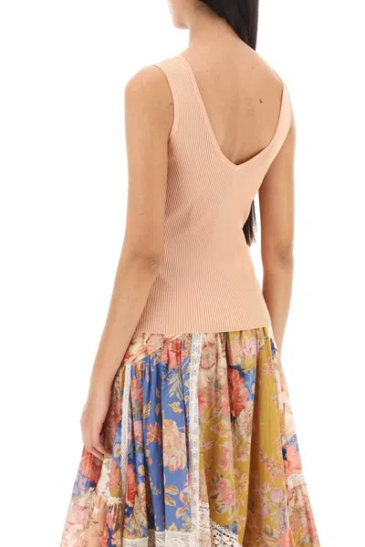 Shop Zimmermann August Ribbed Tank Top In Multicolor