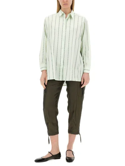 Shop Aspesi Cropped Pants In Military Green
