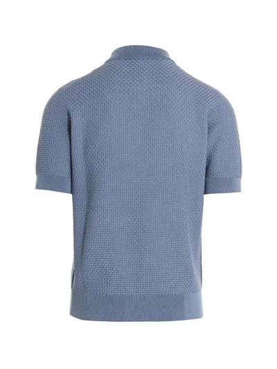 Shop Dolce & Gabbana Knit Polo Shirt In Blue