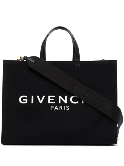 Shop Givenchy G-tote Medium Canvas Tote Bag In Black