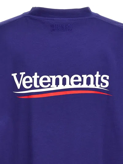 Shop Vetements 'campaign Logo' T-shirt In Blue