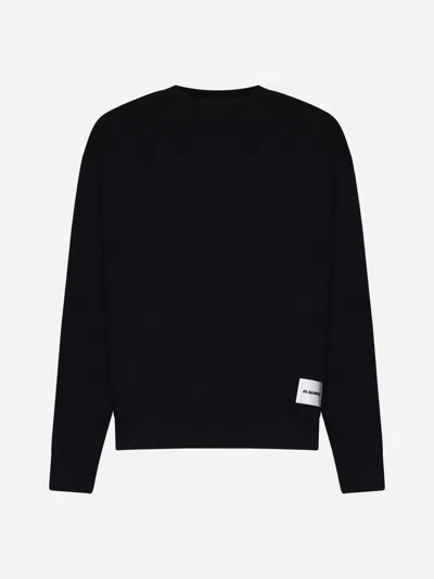 Shop Jil Sander+ Logo-label Cotton Sweatshirt In Black
