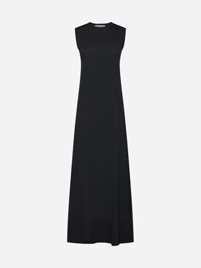 Shop Rohe Viscose-blend Long Dress In Black