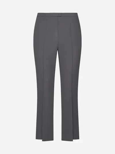 Shop Blanca Vita Pleomele Topstitching-detail Trousers In Smoke