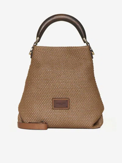 Shop Roberto Festa Crochet Fabric Bag In Brown