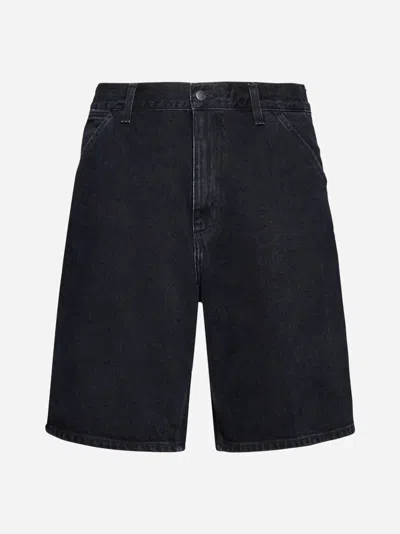 Shop Carhartt Denim Shorts In Black