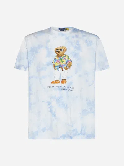 Shop Polo Ralph Lauren Bear Cotton T-shirt In White,light Blue,multicolor