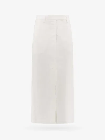 Shop Brunello Cucinelli Skirt In White