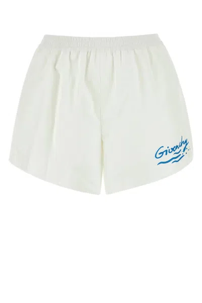 Shop Givenchy White Cotton Shorts In Bianco