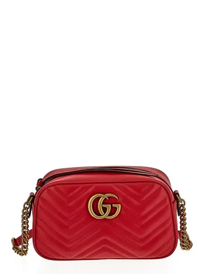 Shop Gucci Gg Shoulder Bag In Red
