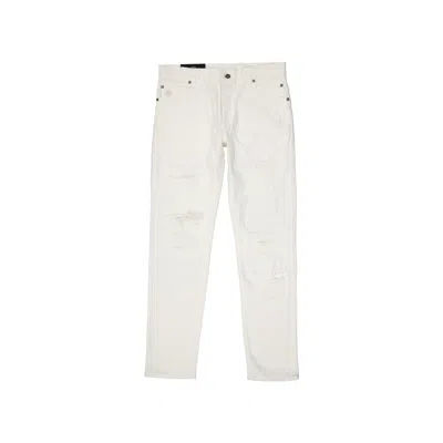 Shop Balmain Cotton Denim Jeans In White