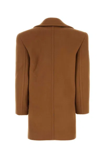 Shop Saint Laurent Coats In Camel