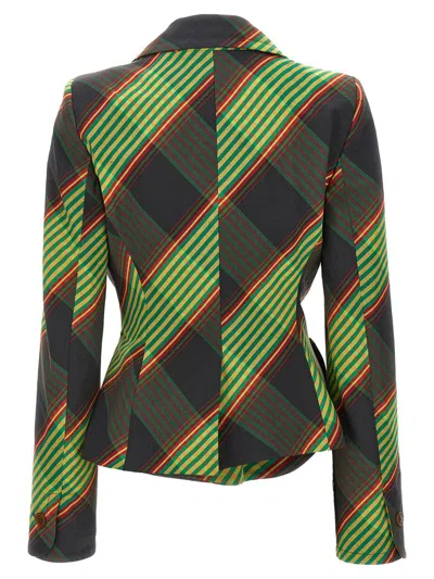 Shop Vivienne Westwood 'drunken Tailored' Blazer In Multicolor