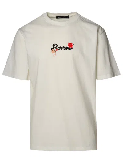 Shop Barrow White Cotton T-shirt