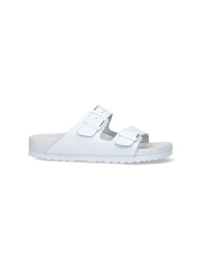 Birkenstock Logo Flip Flops In White
