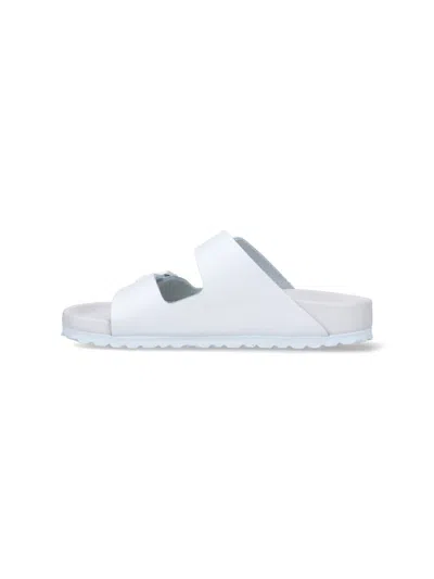 Birkenstock Logo Flip Flops In White
