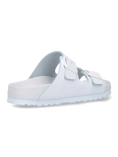 Birkenstock Logo Flip Flops In White