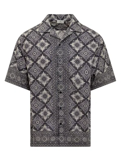 Shop Etro Bowling Shirt In Blue