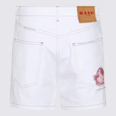 Shop Marni White Cotton Shorts In Lily White