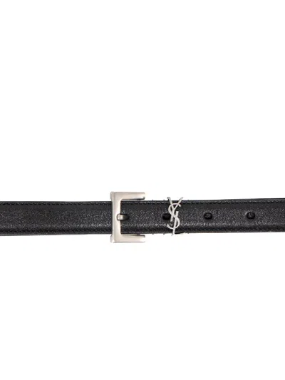 Shop Saint Laurent Belt In Black