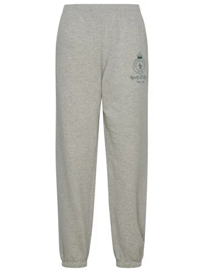 Shop Sporty And Rich Sporty & Rich Grey Cotton Sporty Pants In Beige