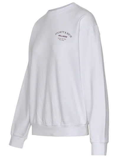 Shop Sporty And Rich Sporty & Rich White Cotton Sweatshirt